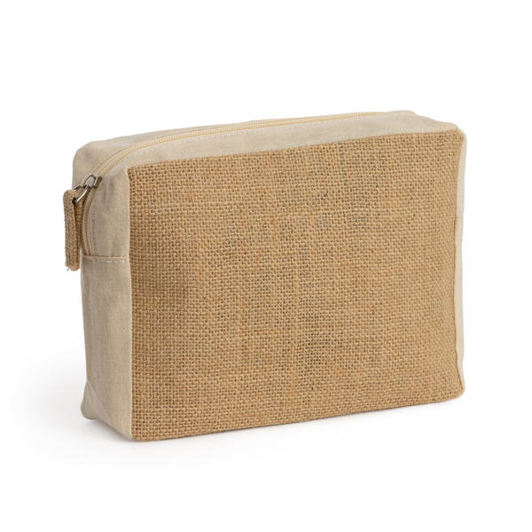 BEAUTY CASE VERA COTONE E JUTA LAMINATA E ZIP JUTA