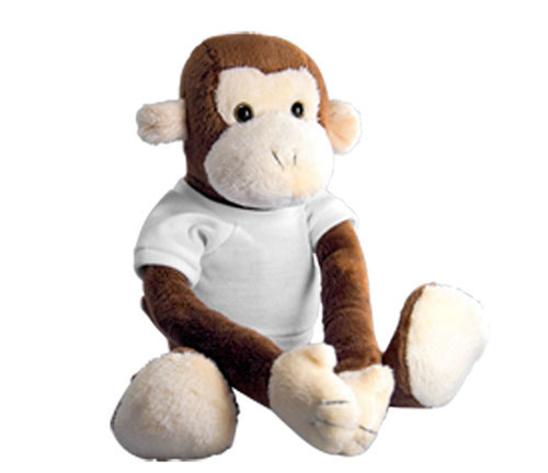 Peluche scimmia con t-shirt personalizzabile 18cm
