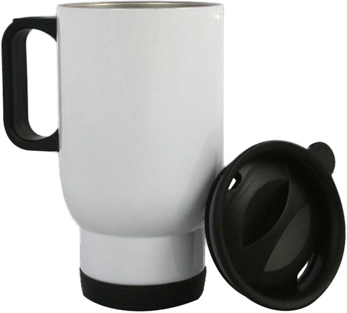 Tazza termica bianca in acciaio inox 14 OZ