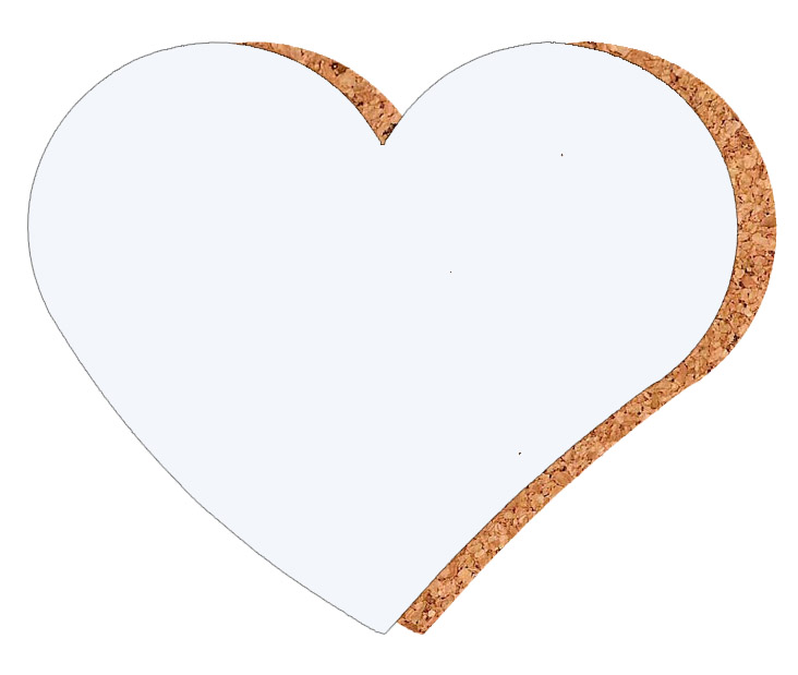 Tappetino mouse cuore in sughero lucido (spes. 2)