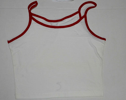 TOP DONNA BICOLORE BIANCO ROSSO