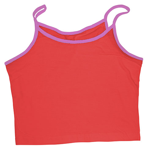 TOP DONNA BICOLORE LILLA ROSSO