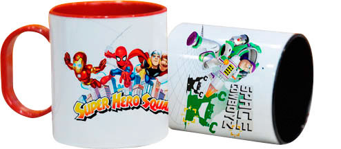 Tazza polimero con interno e manico colorato 11 OZ