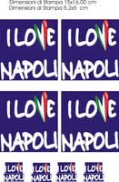 FOGLIO TRANSFER CUORE NAPOLI TRICOLORE PICCOLO