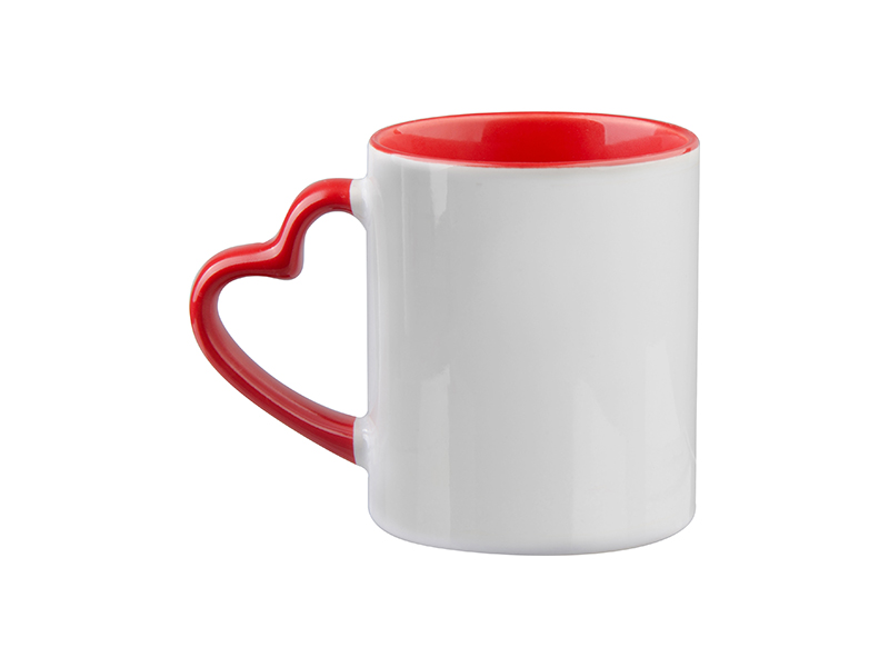 Tazza con manico cuore ed interno colorati 11 OZ