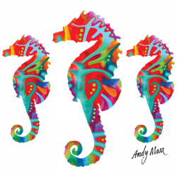 TRANSFER COLORFUL SEAHORSE