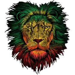 TRANSFER RASTA COLORS LION - PUFF