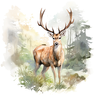 TRANSFER WATERCOLOR DEER