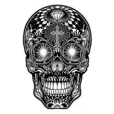 TRANSFER BRIGHT SUGAR SKULL