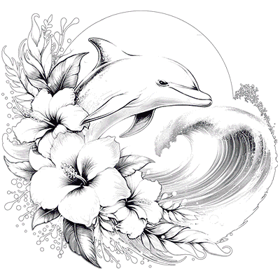 TRANSFER DOLPHIN HIBISCUS
