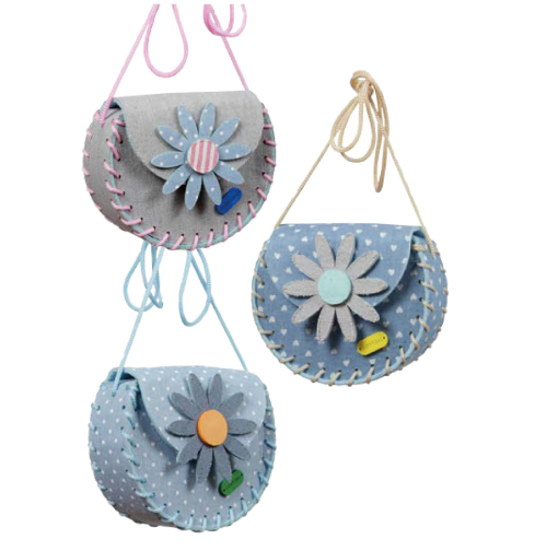BORSA BIMBA GRIGIA/AZZURRA MARGHERITA