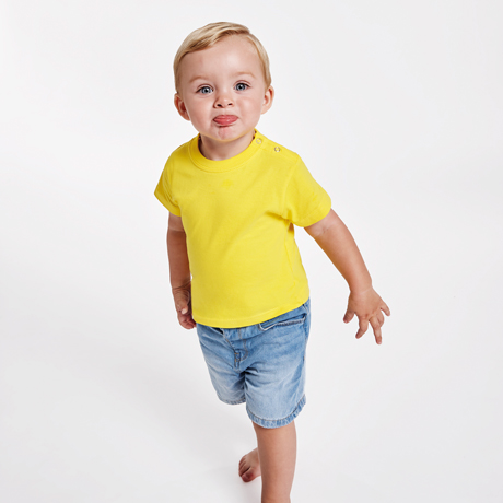 T-SHIRT M/C BAMBINO BOTTONI SU SPALLA BABY