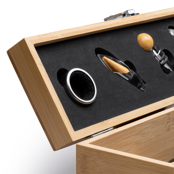 Cofanetto porta vino BORDEL in legno+set accessori