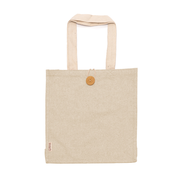 BORSA BARMER COT. RIC. FINITURA MELANGE E BOTTONE