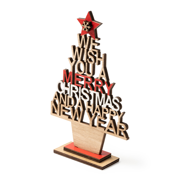 Albero di Natale in legno con messaggio TINSEL