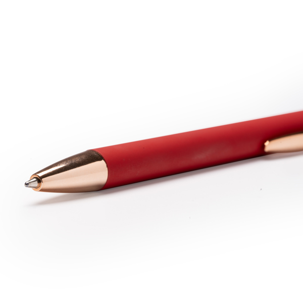 Penna sfera ROSES in metallo soft-touch e ink blu