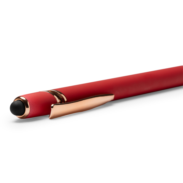 Penna sfera ROSES in metallo soft-touch e ink blu