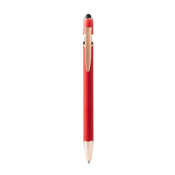 Penna sfera ROSES in metallo soft-touch e ink blu