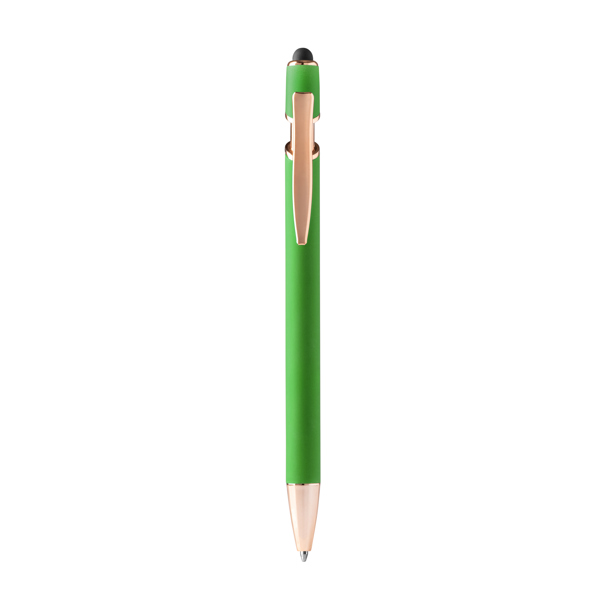 Penna sfera ROSES in metallo soft-touch e ink blu
