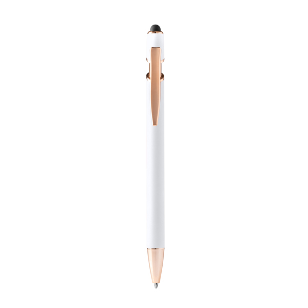 Penna sfera ROSES in metallo soft-touch e ink blu