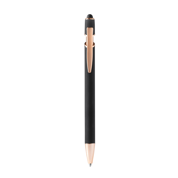 Penna sfera ROSES in metallo soft-touch e ink blu