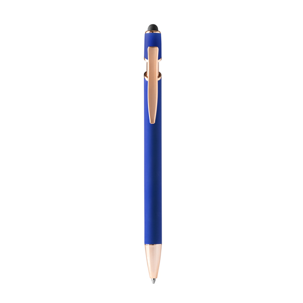 Penna sfera ROSES in metallo soft-touch e ink blu