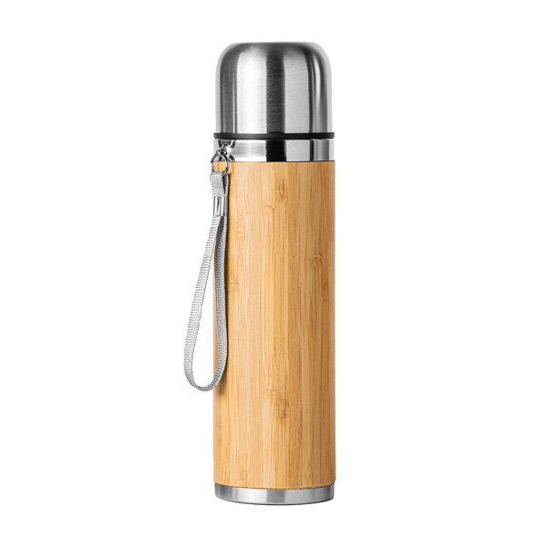 Borraccia accaio&bambu FENGI 420ML+tracolla