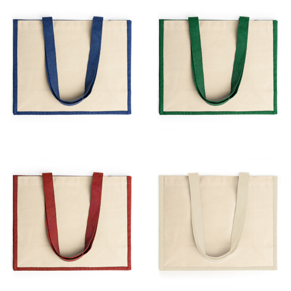 Borsa in juta ML con 2 lati in cotone