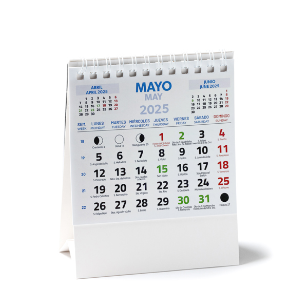 Calendario DEAN da tavolo verticale con anelli